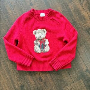 Red Teddy Bear Crewneck Sweater - kids